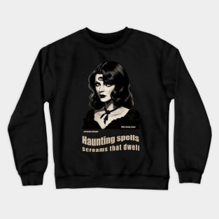 Gothic witch head portrait with curly hair and tre eyes Crewneck Sweatshirt